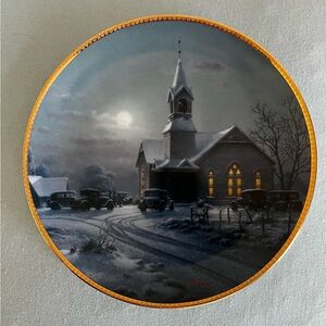 Windberg Winter Church Scene Limited Edition Decorative Plate